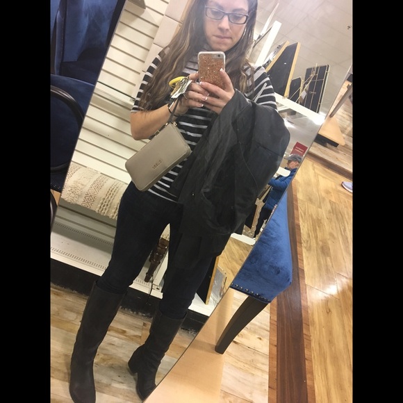 Grey and Black Stripped Turtleneck Sweater - Picture 5 of 5